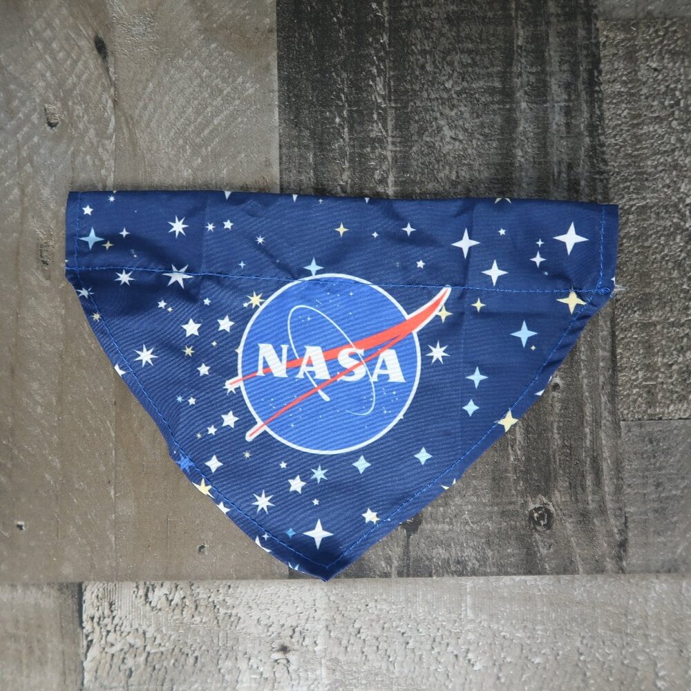 NASA Space Center Dog Bandana Slides on Collar Territory Brand Small-Medium